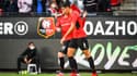 Aguerd après son but lors de Rennes-Rosenborg