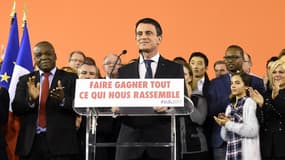 Manuel Valls lors de son annonce de candidature à la présidentielle à Evry (Essonne) lundi soir.