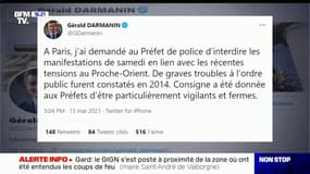 Proche-Orient: Gérald Darmanin demande au préfet d'interdire les manifestations pro-palestiniennes prévues à Paris