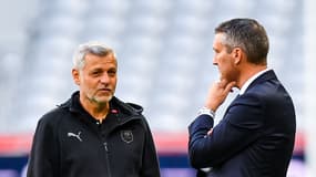 L'entraîneur de Lille Bruno Genesio et son président Olivier Létang le 21 mai 2022