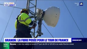 La fibre temporairement installée au col du Granon pour suivre le Tour de France