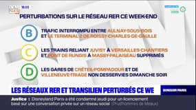 Ile-de-France: les réseaux RER et Transilien perturbés ce week-end