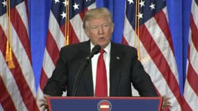 Donald Trump, le 11 janvier, pendant sa conférence de presse