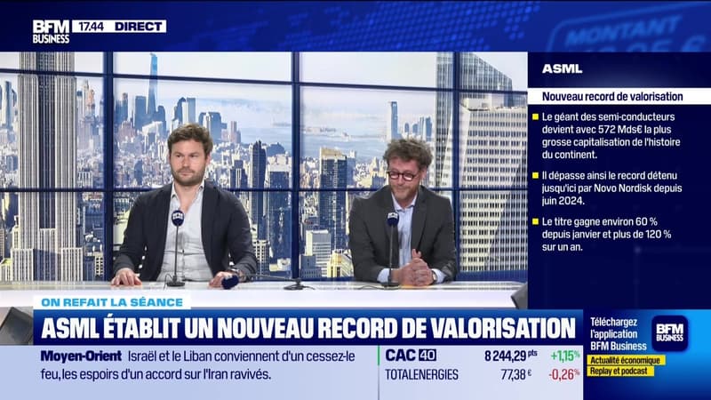 On refait la séance : "ASML devient la plus grande capitalisation boursière de l'Histoire du continent européen" - 04/06