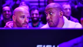 Le réalisateur Franck Gastambide et le combattant UFC Ciryl Gane pendant une soirée de MMA en mai 2023