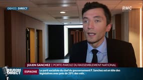 "Une très bonne chose", le porte-parole du RN, Julien Sanchez, se félicite de l’entrée du parti d’extrême droite, Vox, au Parlement espagnol après les élections législatives