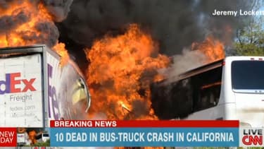 L'accident spectaculaire, retransmis par CNN aux Etats-Unis.
