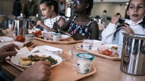 Cantine scolaire à Lyon le 28 mai 2021. (Illustration)