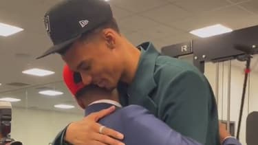 Les retrouvailles émouvantes entre Wembanyama et Coulibaly après leur draft, le 23/06/2023