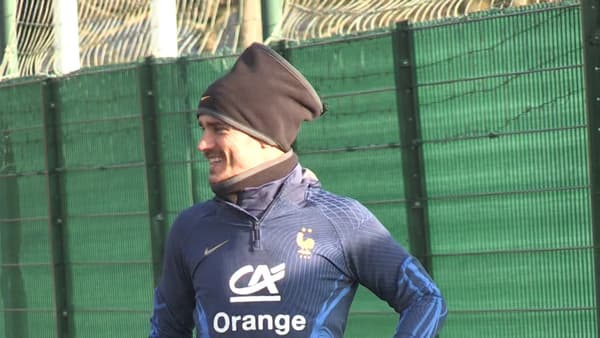Antoine Griezmann lors de l'entraînement des Bleus le 21 mars 2023