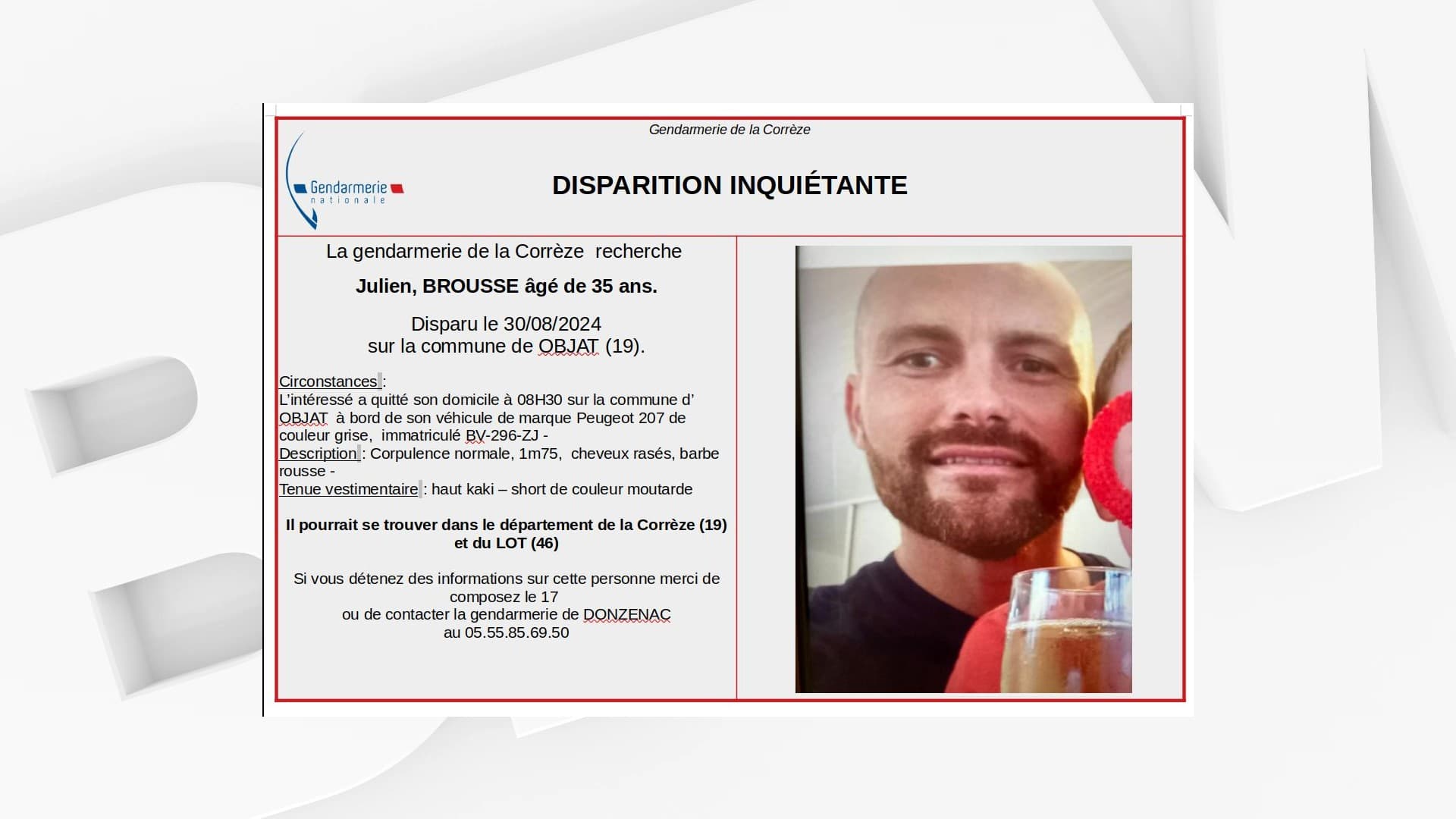 Corrèze: la gendarmerie lance un appel à témoins après la disparition ...