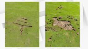 Photographie des dégradations au golf de Beaumont-Saint-Cyr, le 20 août 2023.