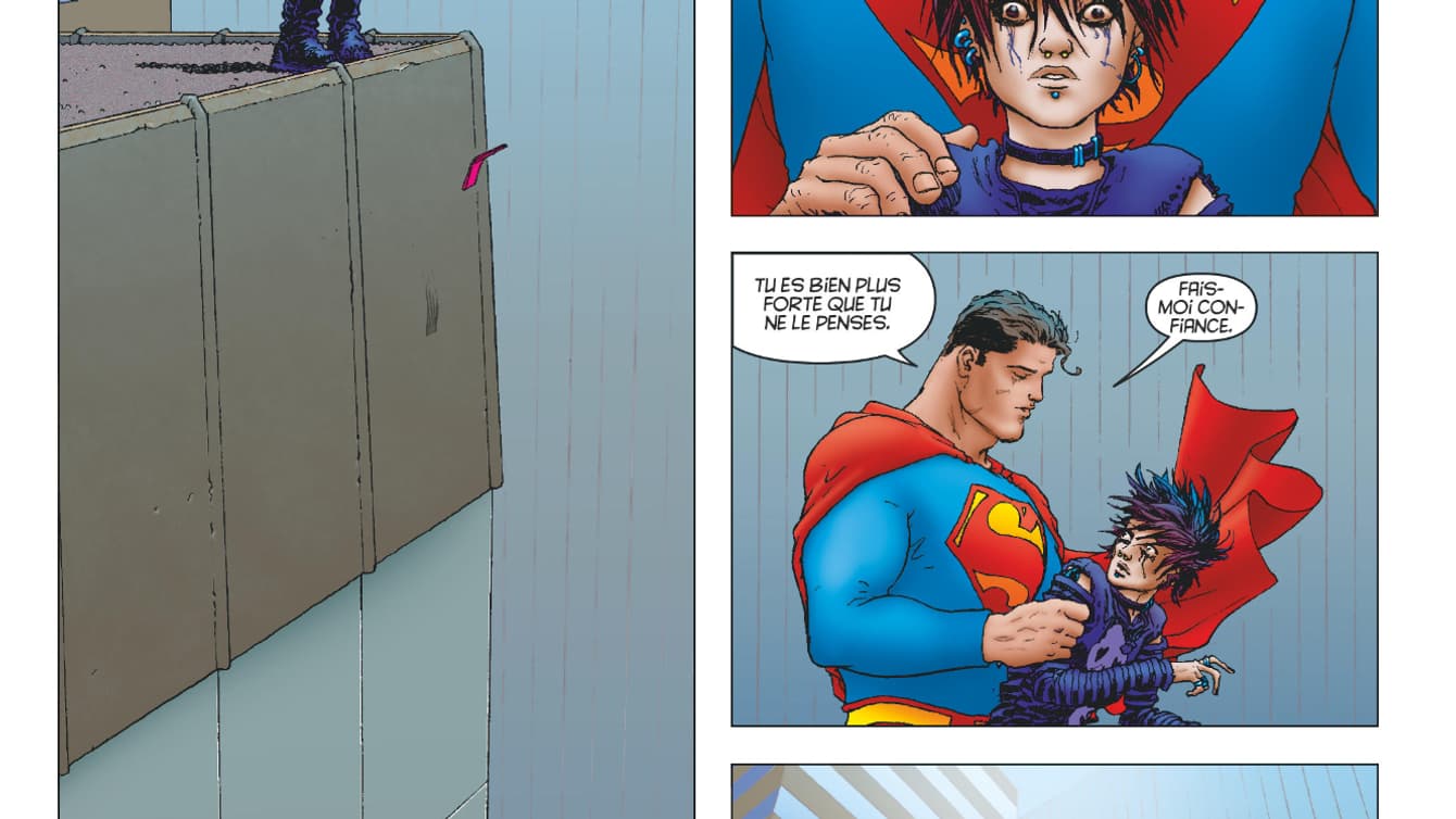 Une planche du comics "All Star Superman" de Frank Quitely et Grant Morrison Une planche du comics "All Star Superman" de Frank Quitely et Grant Morrison