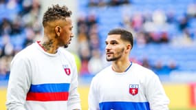 Houssem Aouar et Jérôme Boateng avec l'OL.