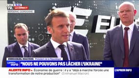 "Ce n'est pas demain l'économie de guerre, c'est là", assure Emmanuel Macron