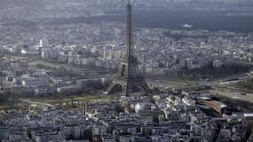 Une vue aérienne de Paris, le 11 janvier 2015