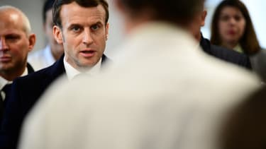 Emmanuel Macron à la Pitié-Salpêtrière le 27 février 2020.