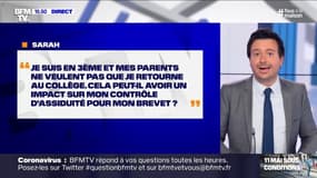 Je suis en 3e et mes parents ne veulent pas que je rentre au collège, est-ce que ça aura un impact sur le contrôle d'assiduité pour mon brevet? BFMTV répond à vos questions