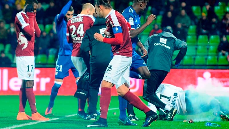 Pétard lancé lors de Metz-Lyon