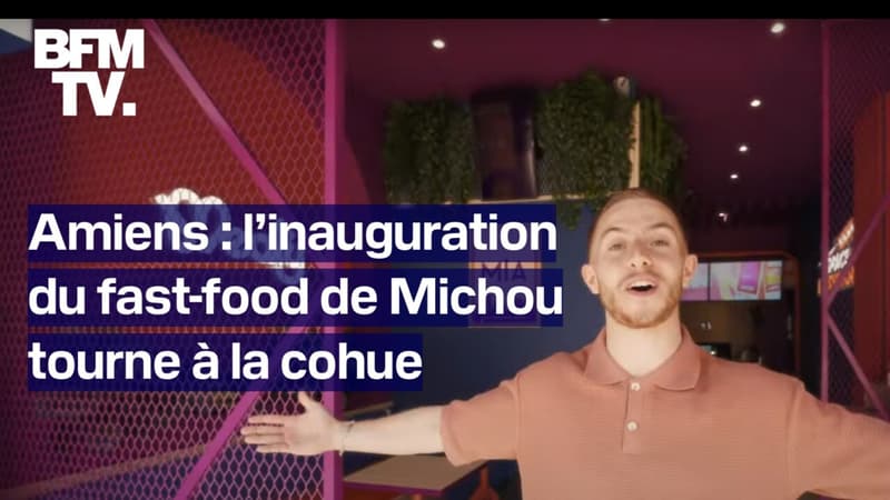 Regarder la vidéo Amiens: le youtubeur Michou réunit une foule beaucoup plus grande que prévu pour l'inauguration de son fast-food