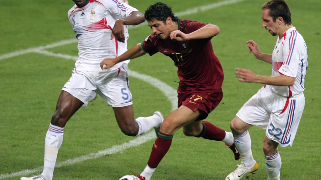 CR7 entre Gallas et Ribéry en 2006