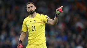 Le gardien de but italien Gianluigi Donnarumma, lors de la demi-finale de l'Euro 2020 contre l'Espagne, le 6 juillet 2021 au stade de Wembley à Londres