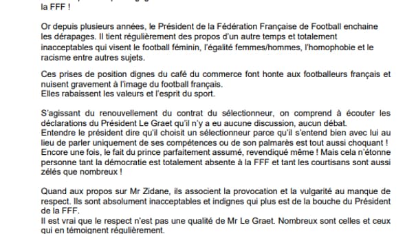 La lettre ouverte complète du président de l'ASJ Soyaux La lettre ouverte complète du président de l'ASJ Soyaux
