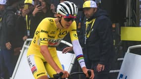 Tadej Pogacar lors de la 18e étape du Tour de France, le 24 juillet 2025.