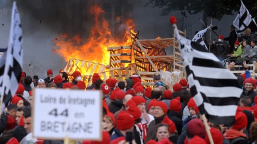 Manifestations des Bonnets rouges à Quimper, le 2 novembre.