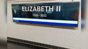 Hommage à Elizabeth II à la station George V