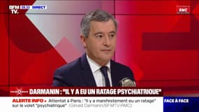 Attaque à Paris: Gérald Darmanin affirme qu'"il y a eu un ratage psychiatrique"