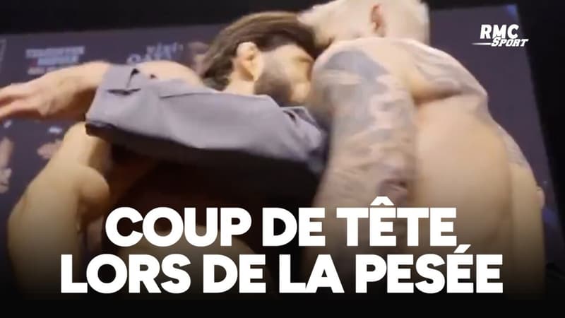 Tsarukyan assÃ¨ne un coup de tÃªte Ã  Hooker lors de la pesÃ©e