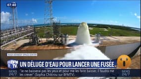 Quand la Nasa fait couler un déluge d'eau sur une plate-forme de lancement de fusée