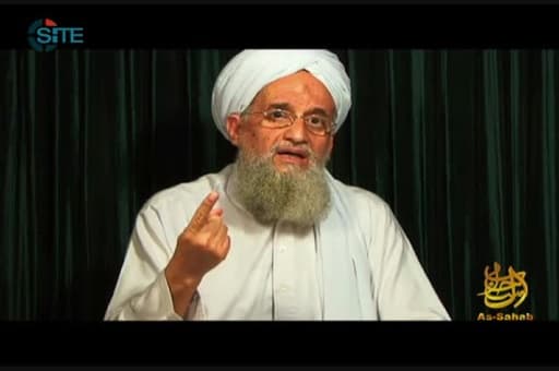Capture d'écran transmise le 26 octobre 2012 par Site Intelligence Group montrant le leader d'Al-Qaïda Ayman Zawahiri dans une vidéo de propagande du groupe islamiste.