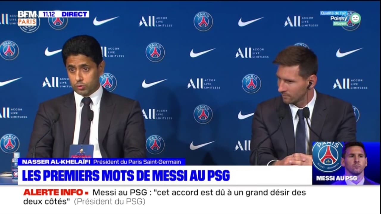 Leo Messi Au Psg Nasser Al Khelaïfi Souhaite La Bienvenue à Messi 1723