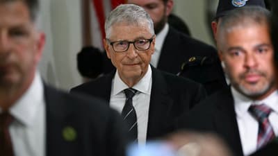 Bill Gates après un entretien à huis clos avec la commission de surveillance de la Chambre des représentants au Capitole à Washington, DC, le 10 juin 2026.