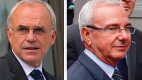 Deux membres du gouvernement français ont annoncé le lancement mercredi d'un courant "humaniste" au sein de l'UMP, le parti du président Nicolas Sarkozy. Le secrétaire d'Etat à la Défense et aux Anciens combattants, Marc Laffineur (à gauche), et le minist