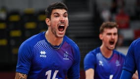 Le volleyeur français Nicolas le Goff lors du match France-Pologne aux JO, à Tokyo le 3 août 2021