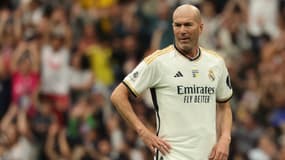 Zinedine Zidane lors d'un match caritatif avec le Real Madrid le 23 mars 2024