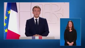 Emmanuel Macron lors de son allocution du 9 novembre 2021.