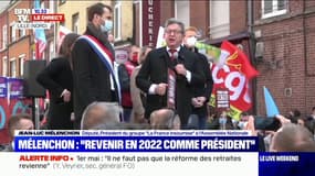 Jean-Luc Mélenchon (LFI) lors de la manifestation du 1er mai à Lille: "Ce qui compte c'est 'le tous ensemble'"