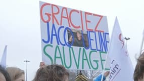 Les soutiens de Jacqueline Sauvage, présents ce samedi place de la Bastille, à Paris.