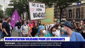 Lille: du monde dans les rues pour la manifestation des soignants 