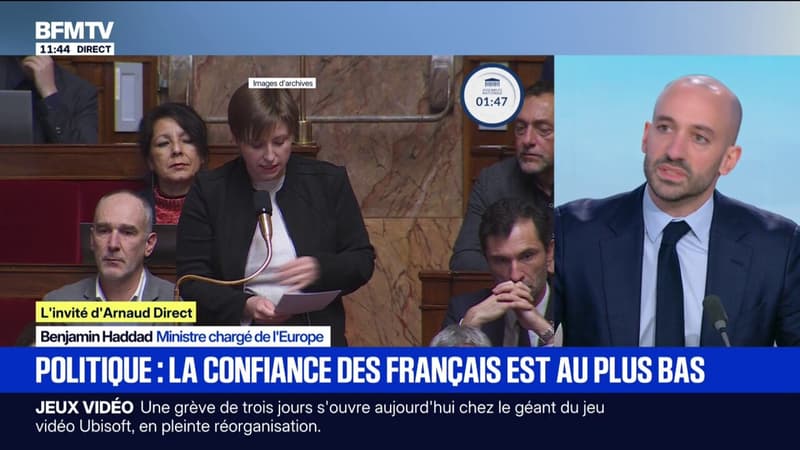 Défiance des Français envers la politique: "Il y a un enchevêtrement administratif qui crée de la confusion et de l'opacité", affirme Benjamin Haddad, ministre chargé de l'Europe