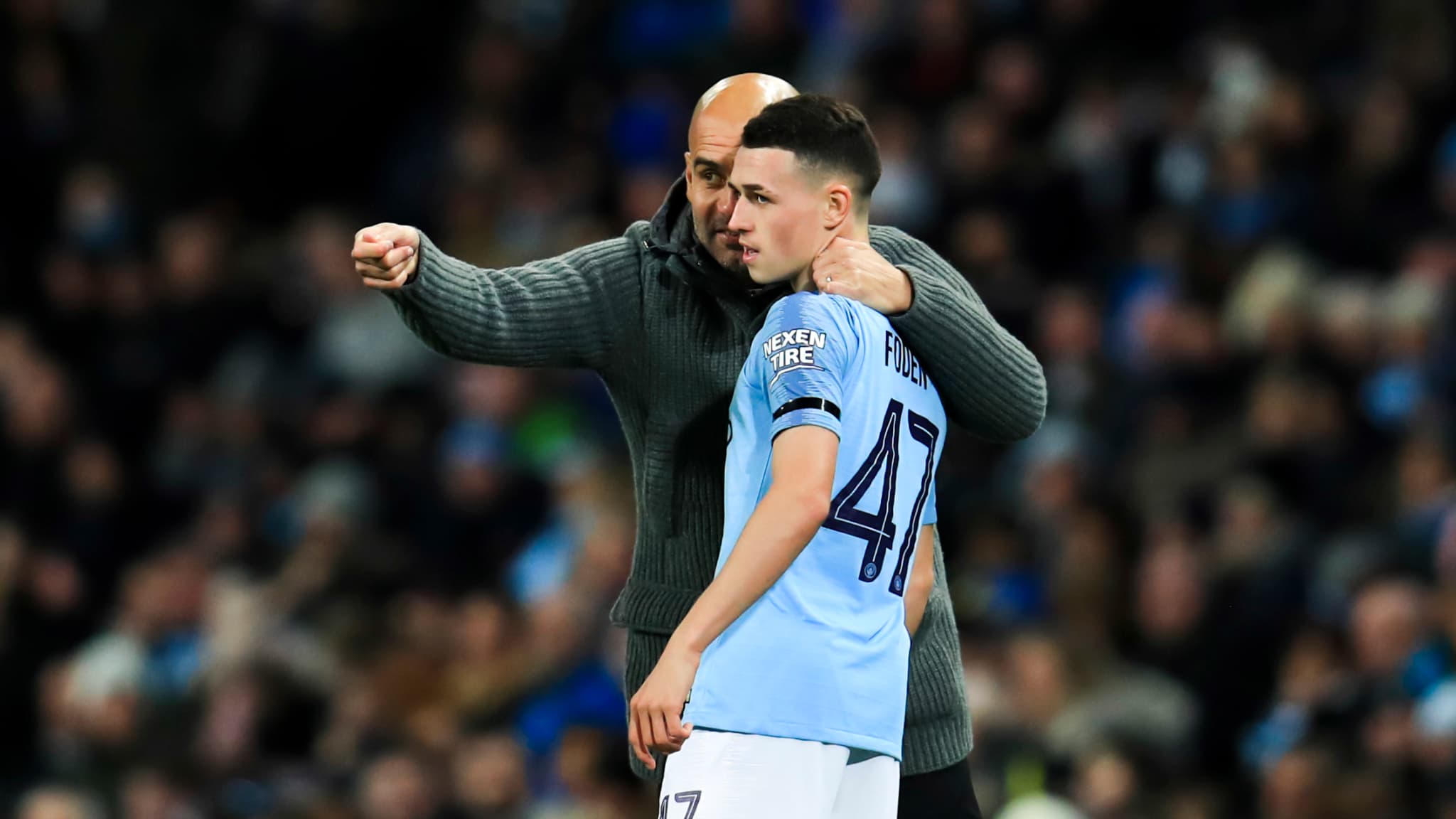 Pep Guardiola et Phil Foden en novembre 2018 Pep Guardiola et Phil Foden en novembre 2018