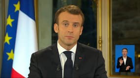 Emmanuel Macron, lors de son allocution, le 10 décembre 2018.