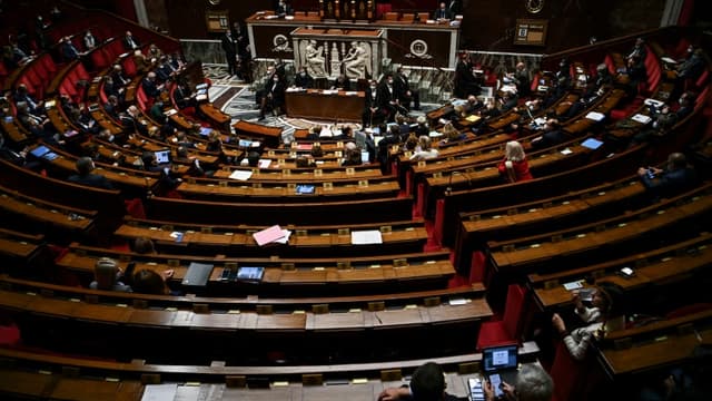 L'hémicyle de l'Assemblée nationale à Paris, le 6 octobre 2020