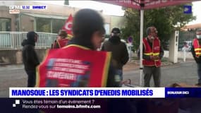 Manosque: les syndicats d'Enedis mobilisés contre l'augmentation des prix du gaz et de l'électricité