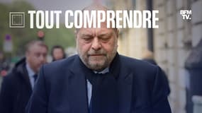 Eric Dupond-Moretti arrive à la Cour de justice de la République le 29 mars 2022.