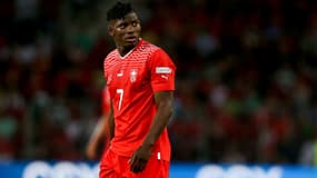 Breel Embolo avec la Suisse à Genève, en juin 2022